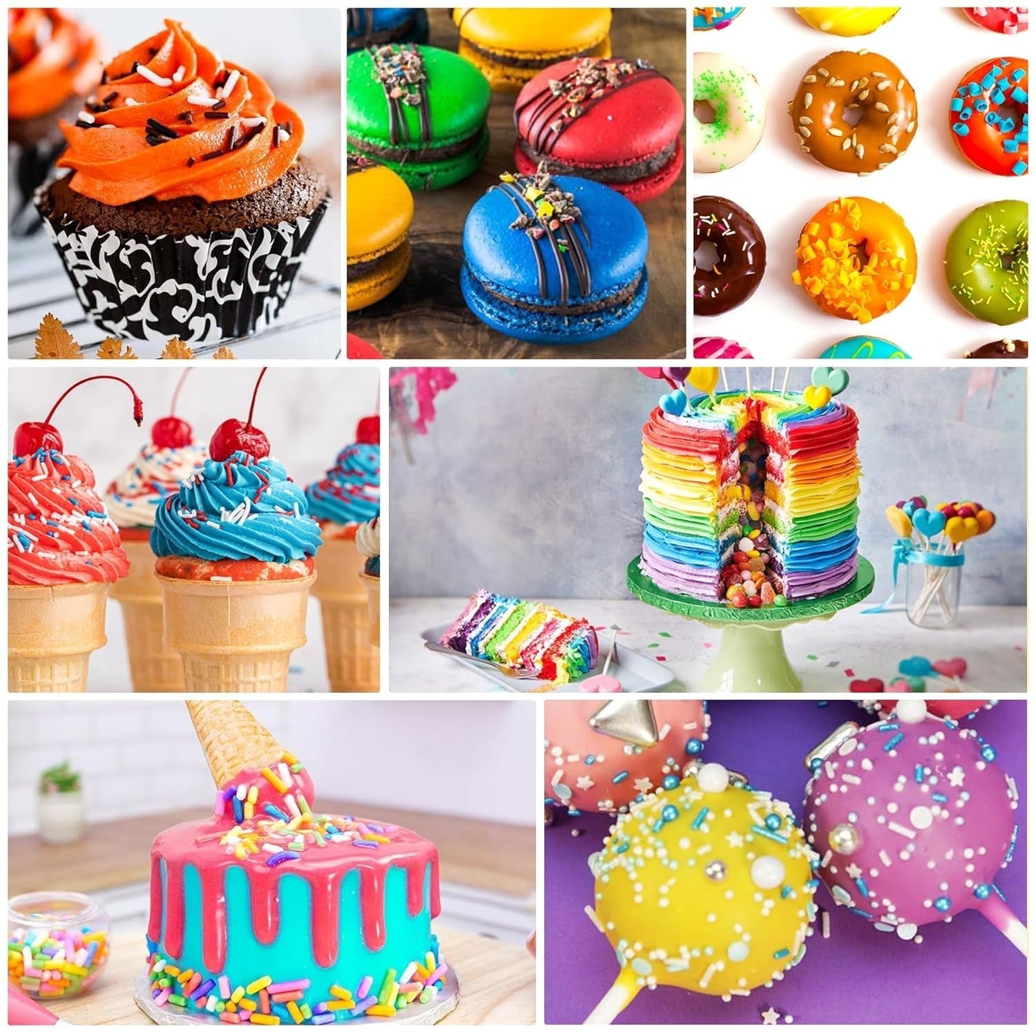 Colorant alimentar liposolubil pentru ciocolată - 12 culori coloranți alimentari pe bază de ulei pentru fondant, decorarea torturilor, copt - colorant alimentar lichid pentru unt de cacao, cremă de unt, prăjituri - 10 ml fiecare