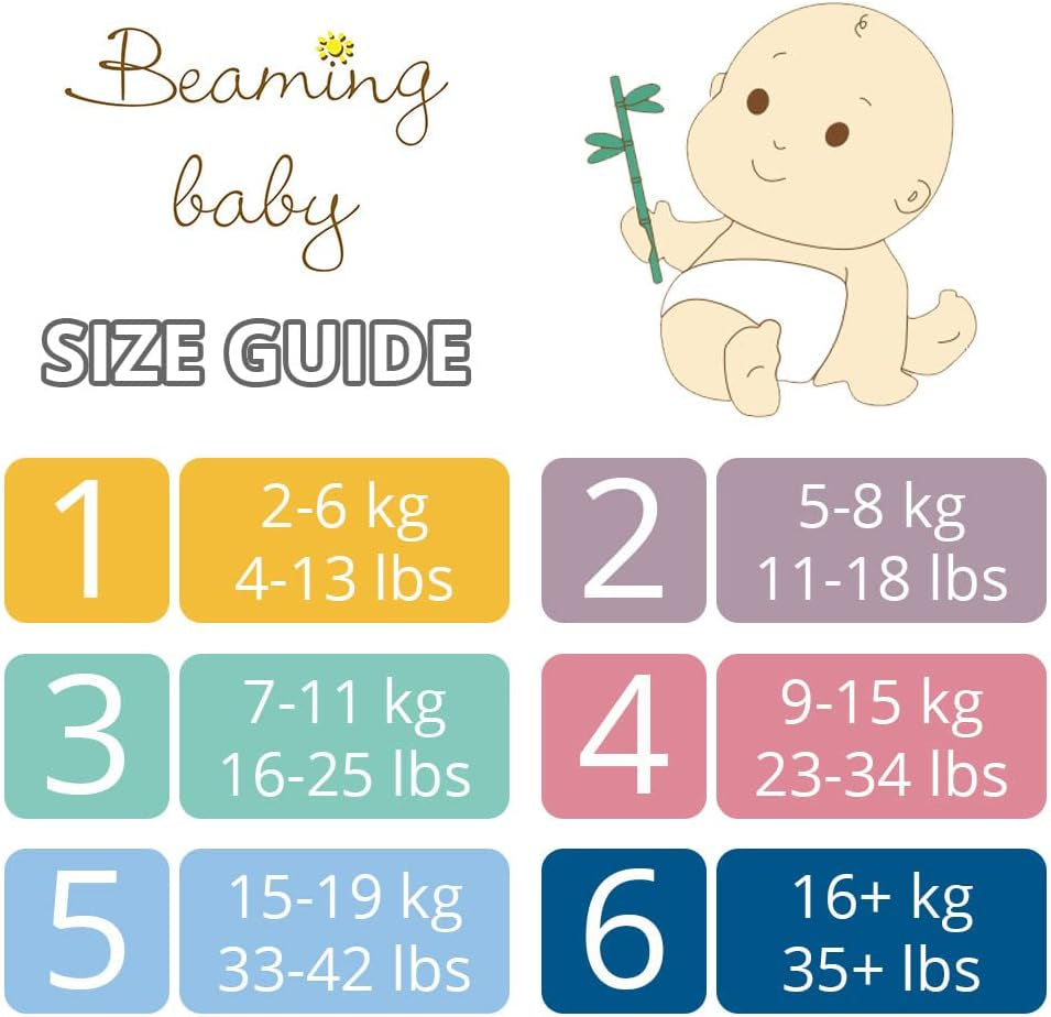 Scutece organice din bambus, mărimea 6, potrivite pentru 16+ kg, pachet de 20 de scutece