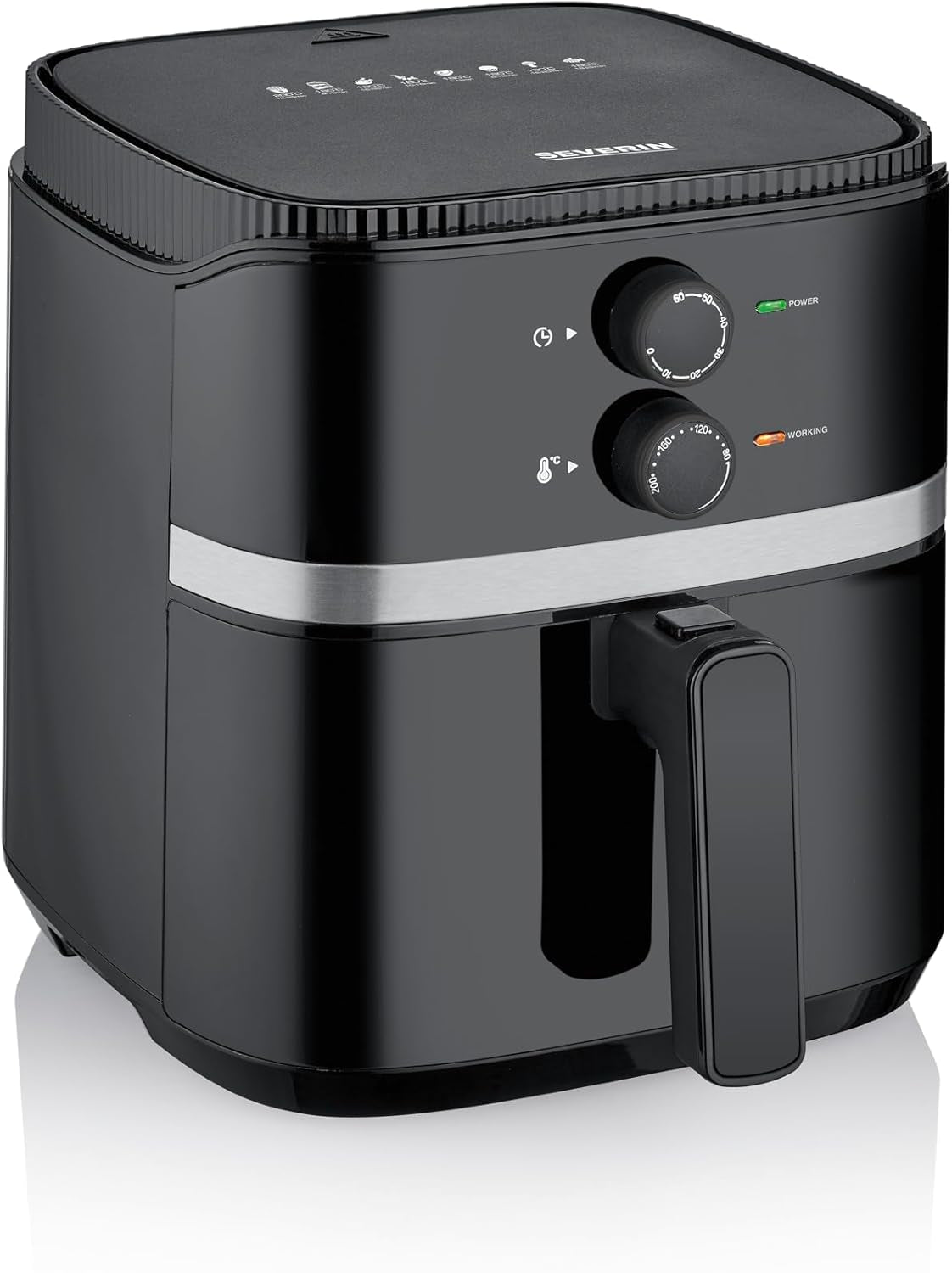 SEVERIN Friteuză cu aer cald dublă cu cameră de gătit de 2 X 3,8 L, 8 programe automate Electrocasnice Naty Shop 5 Liter Garkorb