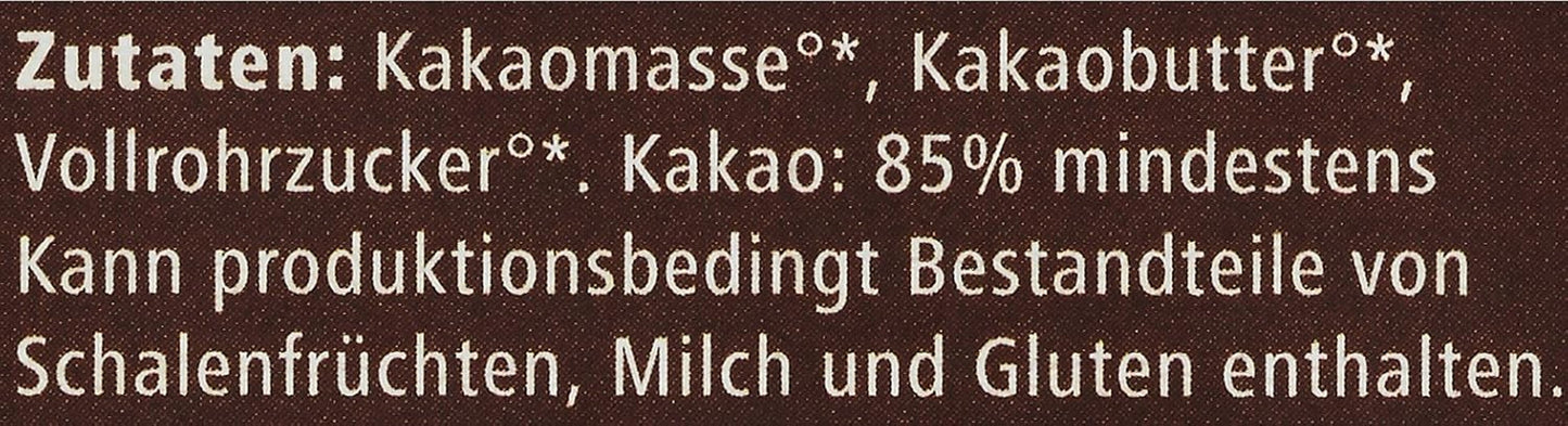 Bitter Grand Noir organic, 85%, 100g