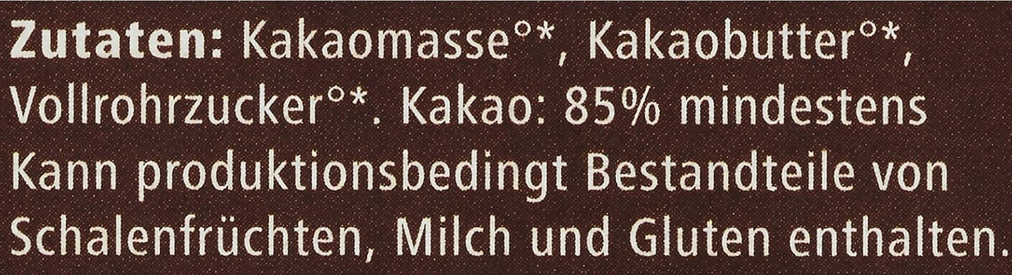 Bitter Grand Noir organic, 85%, 100g
