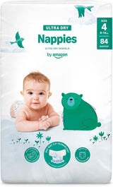 Scutece Ultra Dry de la Amazon, mărimea 1 (2-5 kg) - Cutie lunară, alb, 96 bucăți (2 pachete a câte 48) (anterior sub marca Mama Bear, produs identic)