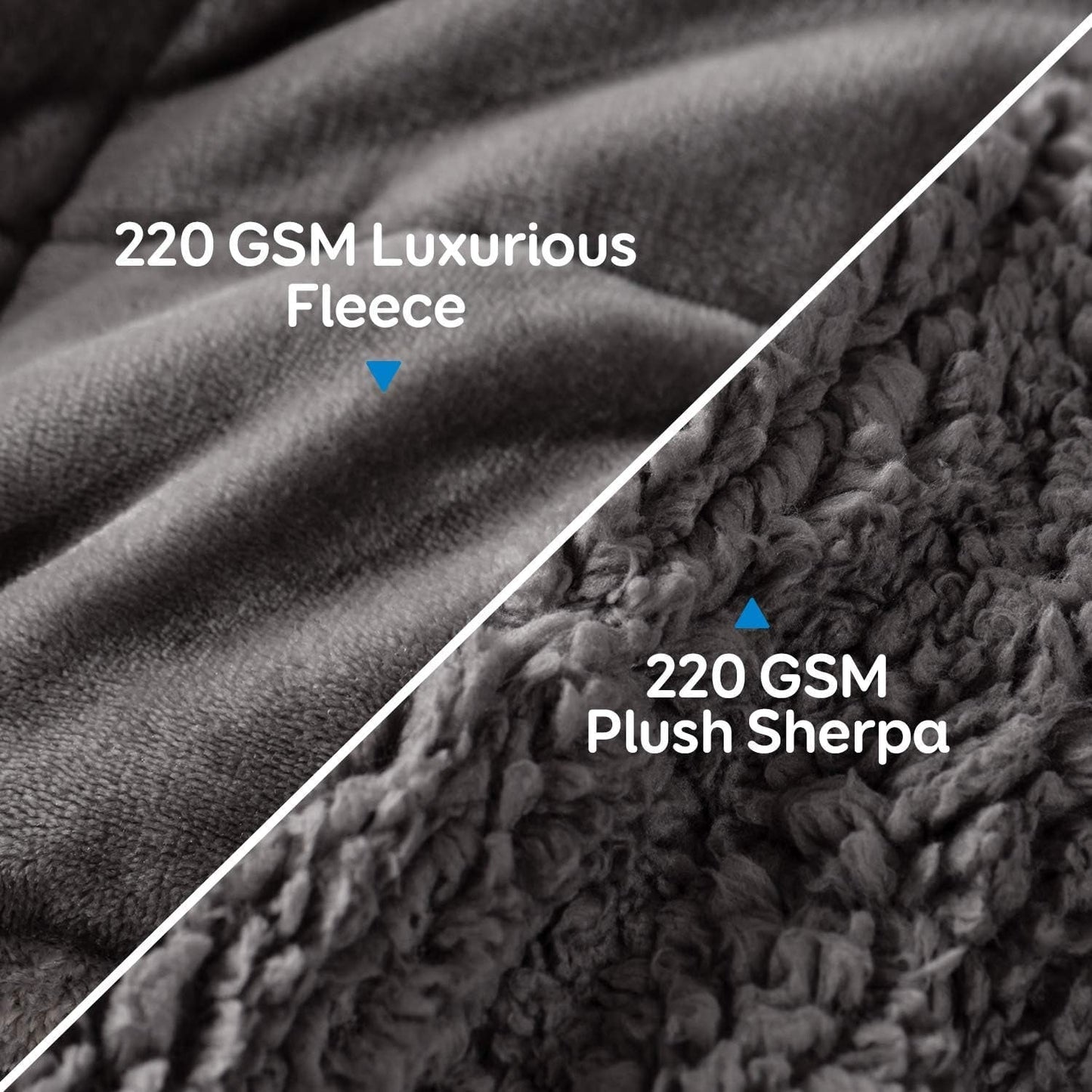 Pătură cu greutate Cottonblue, 6,8 kg, dimensiunea reginei, flanel, Shaggy, Sherpa, pătură cu greutate pentru adulți, pături cu greutate confortabile pentru a calma și relaxa, plapume grele, 152.4 X 203.2 Plapumi si pilote Naty Shop