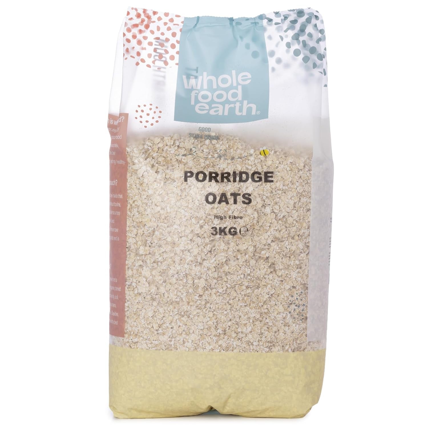 Wholefood Earth - Terci de ovăz organic 3 kg | Fără OMG | Vegan | Bogat în fibre