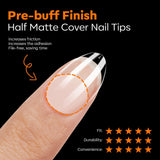 Modelones Tips Unghii 216 Piese - Set Tips Unghii Acoperire Completă, Set Tips Gel Moale, Tips Unghii Rășină PMMA Pre-Lustruire, Unghii Artificiale pentru Lipire pe Nail Art DIY, Migdale Scurte XS
