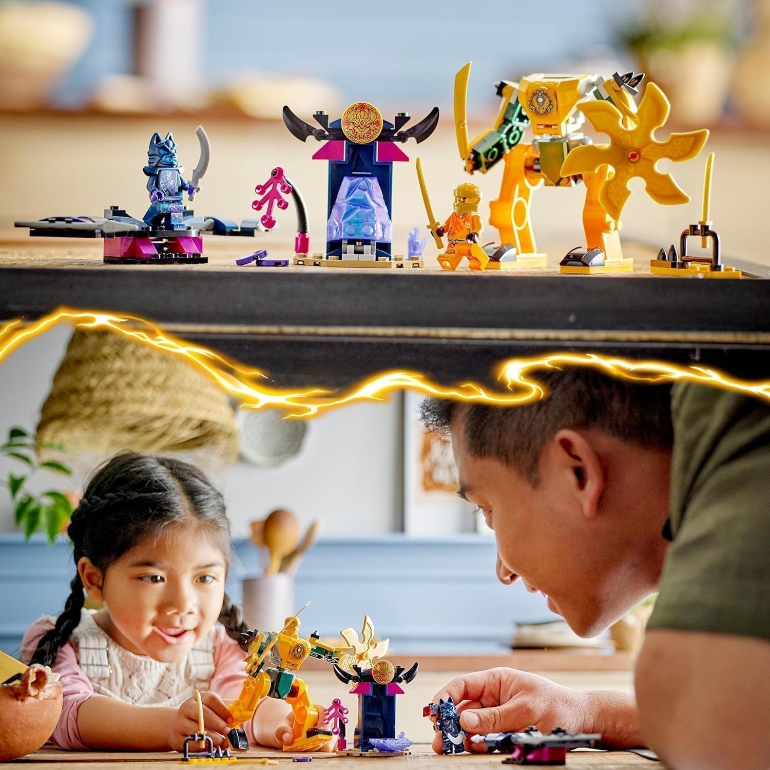 LEGO NINJAGO Arin's Battle Mech, jucărie Ninja pentru copii cu vârsta de peste 4 ani Cu figuri Incl. Arin cu mini katana, figurine de acțiune și mech-uri, cadou mic pentru băieți și fete 71804 Seturi de constructie Besuche den LEGO-Store