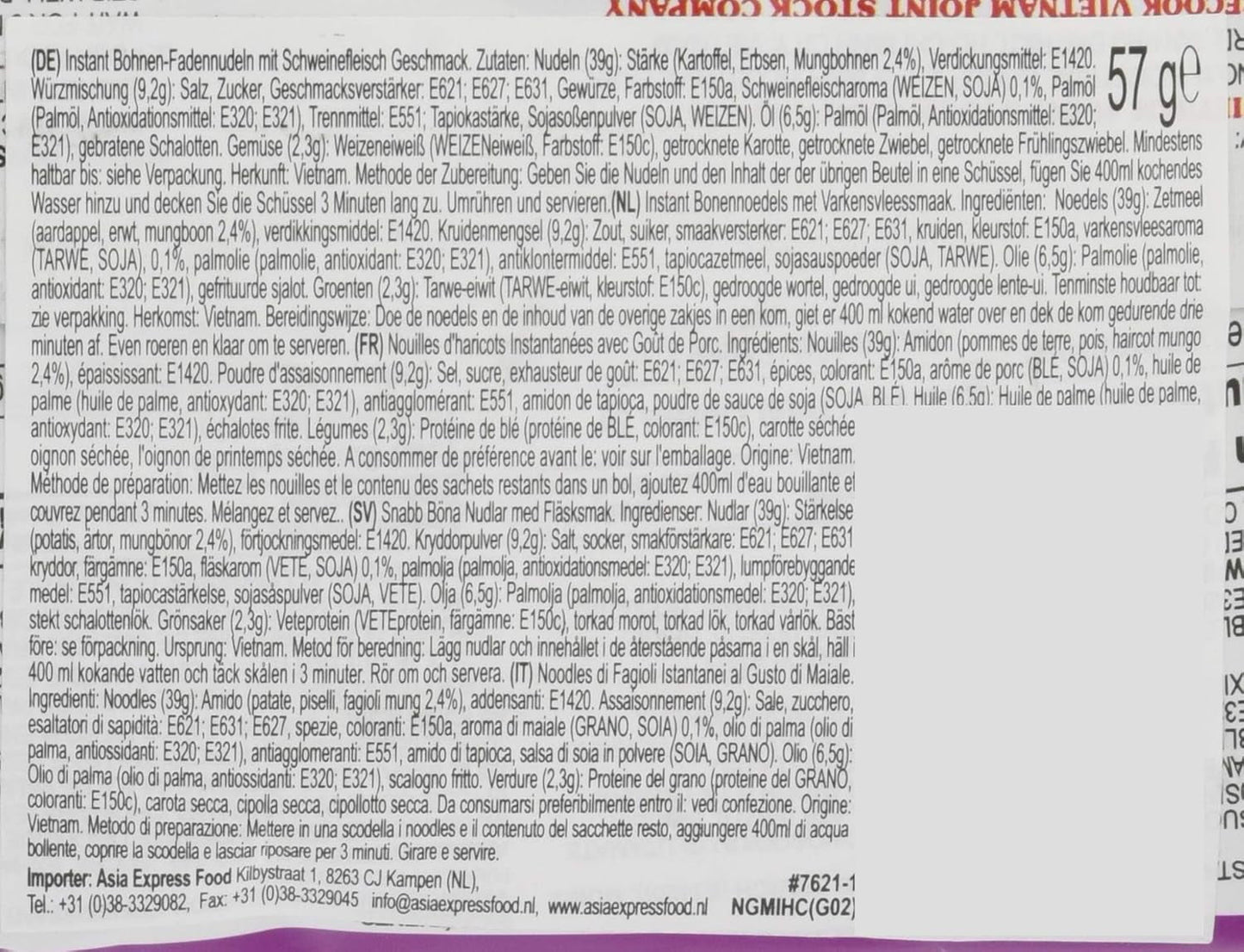 - Tăiței instant din sticlă GD cu carne de porc - (1 x 57g)