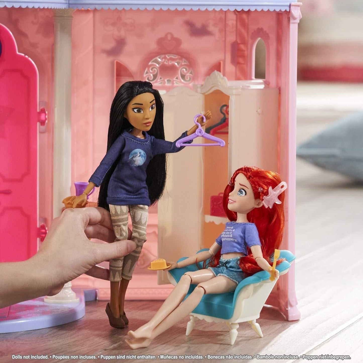 Castelul Disney Princess Comfy Squad, casă de păpuși cu 6 piese de mobilier și 16 accesorii, jucărie pentru fete de la 5 ani Casute de papusi Naty Shop