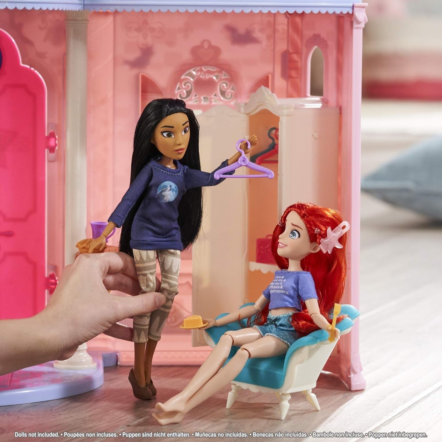 Castelul Disney Princess Comfy Squad, casă de păpuși cu 6 piese de mobilier și 16 accesorii, jucărie pentru fete de la 5 ani Casute de papusi Naty Shop
