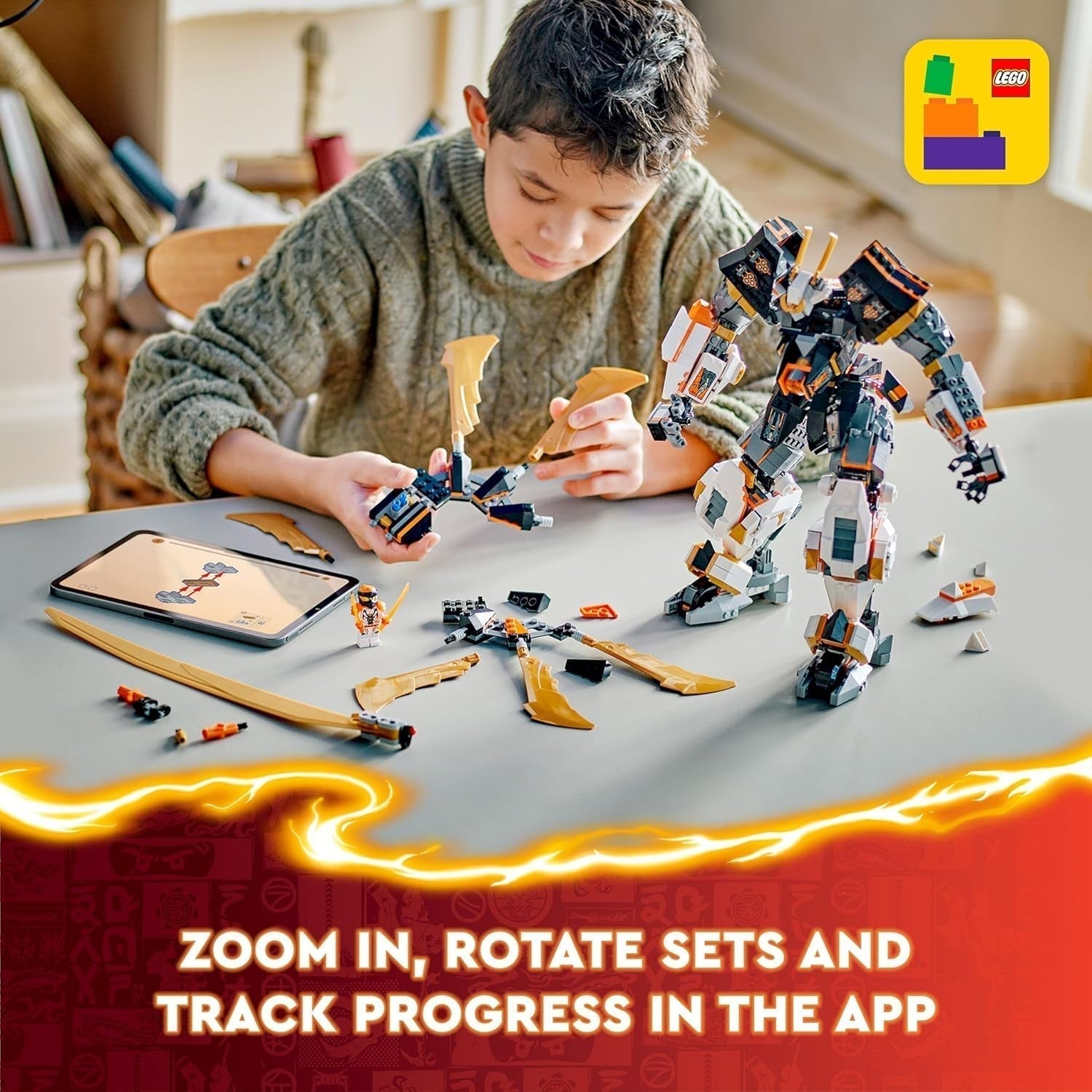 LEGO NINJAGO Cole's Titan Dragon Mech, jucărie de aventură pentru copii, set de joacă Ninja cu 1 minifigurină, cadou de ziua de naștere pentru băieți și fete de la 12 ani, set de joacă Fantasy 71821 Seturi de constructie Besuche den LEGO-Store