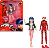 BANDAI – Miraculous Ladybug – Păpușă la modă Marinette și Ladybug – Păpușă articulată 26 cm cu 2 ținute – Păpușă articulată Miraculous Toy – Jucărie pentru copii de la 4 ani în sus – P50355