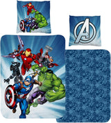 Lenjerie de pat pentru copii, diverse personaje animate, 100% bumbac Lenjerie de pat - copii Naty Shop Avengers