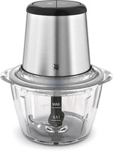 WMF Kult X Edition Zerkleinerer Elektrisch Mit Glasbehälter, Blitzhacker 320 W, 2 Geschwindigkeitsstufen, Großer Mixbehälter, Cromargan Matt Bucatarie Naty Shop