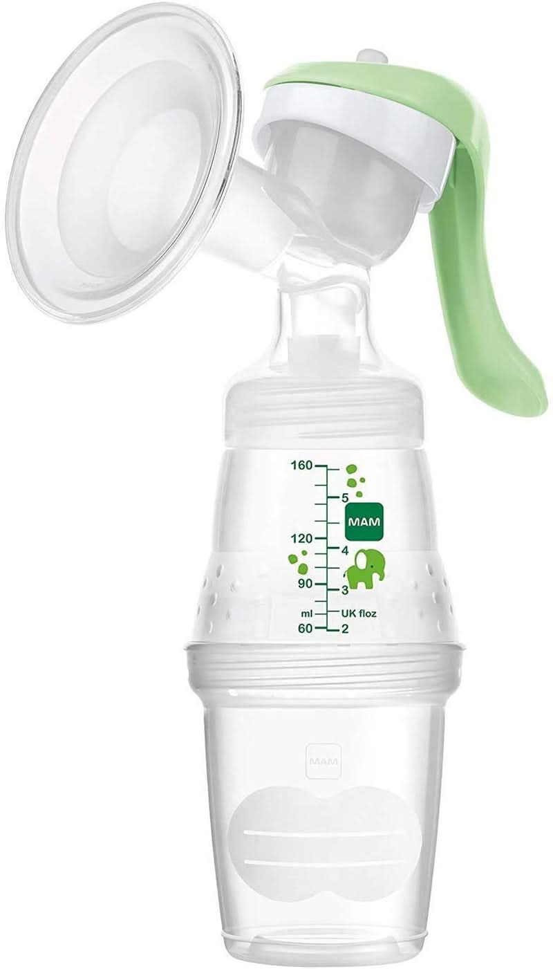 MAM Pompă de sân electrică și manuală 2 în 1, cu 9 niveluri de stimulare, conține 2 biberoane, pornire ușoară, verde Accesorii Hrana si Alaptare Bebe Naty Shop