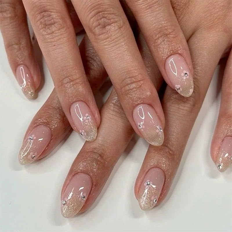 24 buc unghii scurte cu presă pe unghii artificiale cu sclipici auriu pentru lipire pe unghii adezive roșii cu vârtej set unghii acrilice accesorii pentru femei