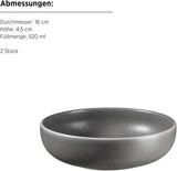 MÄSER Seria Unico, Set de veselă pentru 2 persoane, Atemporal, Elegant, Serviciu de masă din ceramică cu 8 piese, Gresie, Antracit