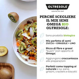 Mix organic de semințe Omega 3 kg (amestec de semințe de dovleac, floarea-soarelui și in), un amestec de 3 semințe oleaginoase crude întregi, bogat în proteine, fibre și acizi grași omega-3