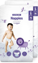 Scutece Ultra Dry de la Amazon, mărimea 1 (2-5 kg) - Cutie lunară, alb, 96 bucăți (2 pachete a câte 48) (anterior sub marca Mama Bear, produs identic)