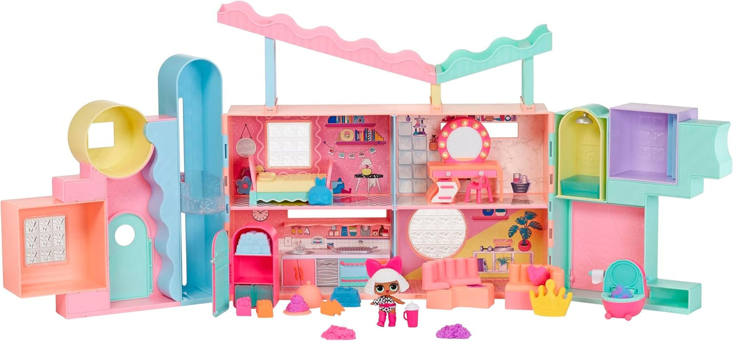 LOL Surprise! Casă Magică cu Nisip Squish și Păpușă Colecționabilă Diva - Set de Joacă cu Păpușă Colecționabilă, Nisip Squish, Surprize și Accesorii - Ideal pentru Fete cu Vârsta de 4 Ani și Peste