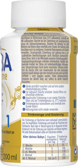 BEBA Nestlé BEBA SUPREME 1 Lapte pentru sugari: biberoane gata de băut, cu Omega 3, pachet de 4 (1 x 200 ml)