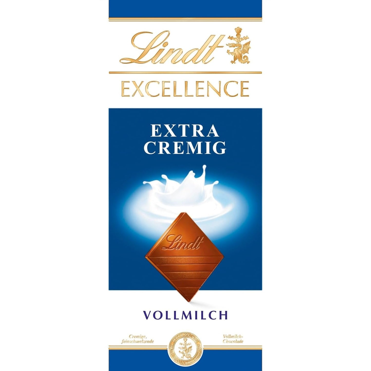 Lindt EXCELLENCE Ciocolată cu lapte extra cremoasă | Baton 100g | Ciocolată cu lapte fină, premium, cu o aromă cremoasă și lăptoasă | Aromă intensă și persistentă | Cadou de ciocolată