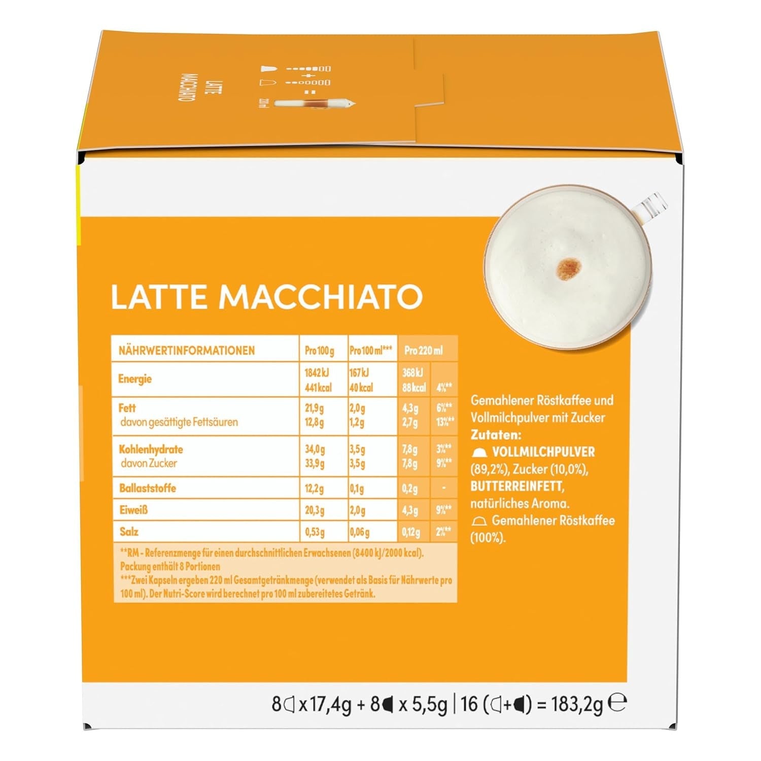 NESCAFÉ DOLCE GUSTO Latte Macchiato Kaffeekapseln 3er Pack (3 x 16 Kapseln)