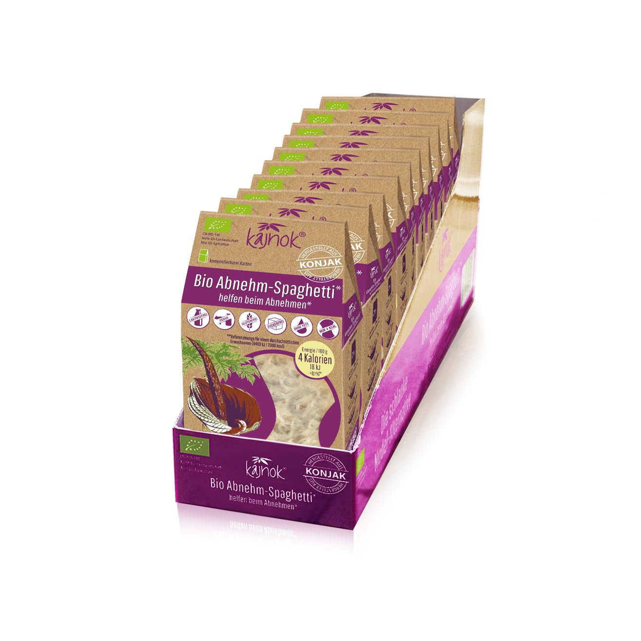 Spaghete organice pentru slăbit: Spaghete Konjac - Tăiței organici shirataki pentru slăbit - Ideali pentru diete low-carb - Cea mai bună alternativă la paste pentru dietă, fitness și stil de viață sănătos, pachet de 10 2,7 kg