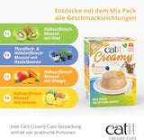 Catit Creamy Cups, Ton și Pui cu Afine, 4x25g