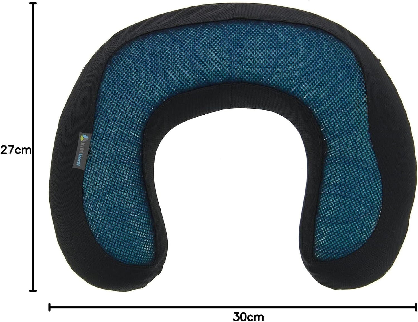 Kine Travel 169803 Pernă de gât cu gel, pernă de călătorie ergonomică, aprobată de fizioterapeut, negru și albastru Perne calatorie Naty Shop