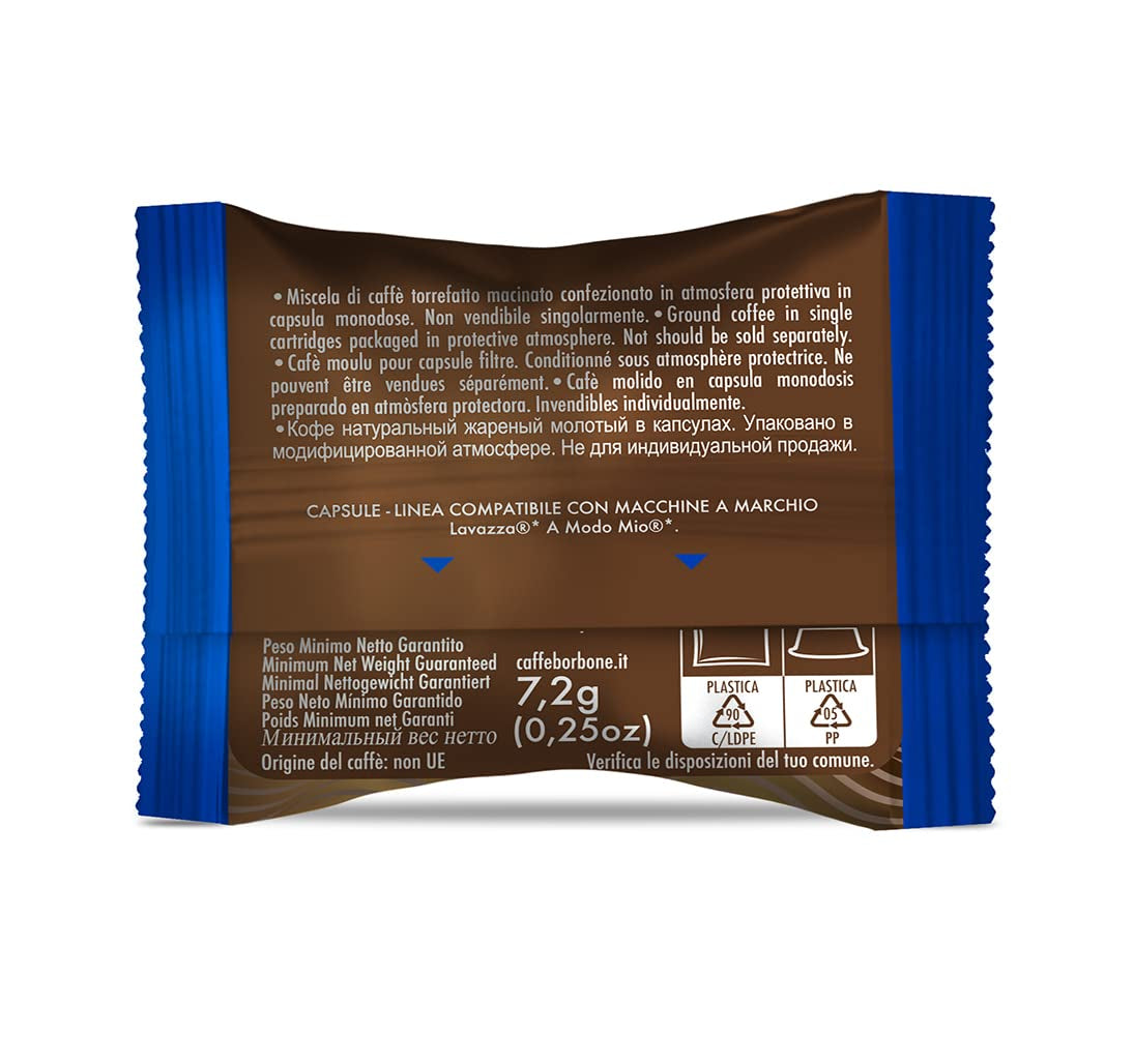 Caffè Borbone Kaffee Kapseln Don Carlo, Blaue Mischung - 100 stück - Kompatibel mit Kaffeemaschinen der Marke Lavazza®* A Modo Mio®*
