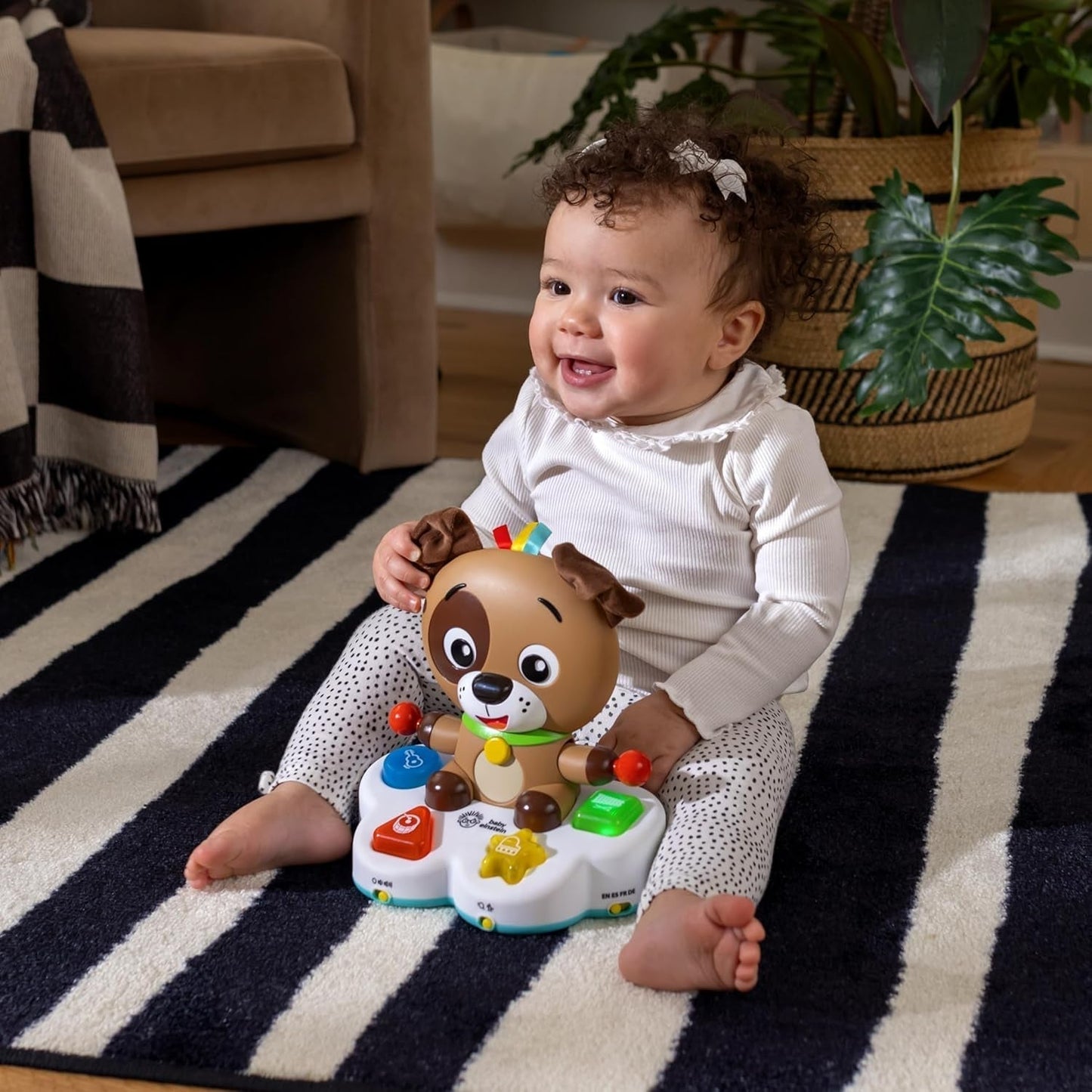 Baby Einstein, Jucărie de învățare muzicală Drum & Learn Dean - Jucărie multisenzorială pentru copii, 2 moduri de joc, culori, forme și instrumente, 50+ sunete, de la 6 luni Jucarii Bebe Naty Shop