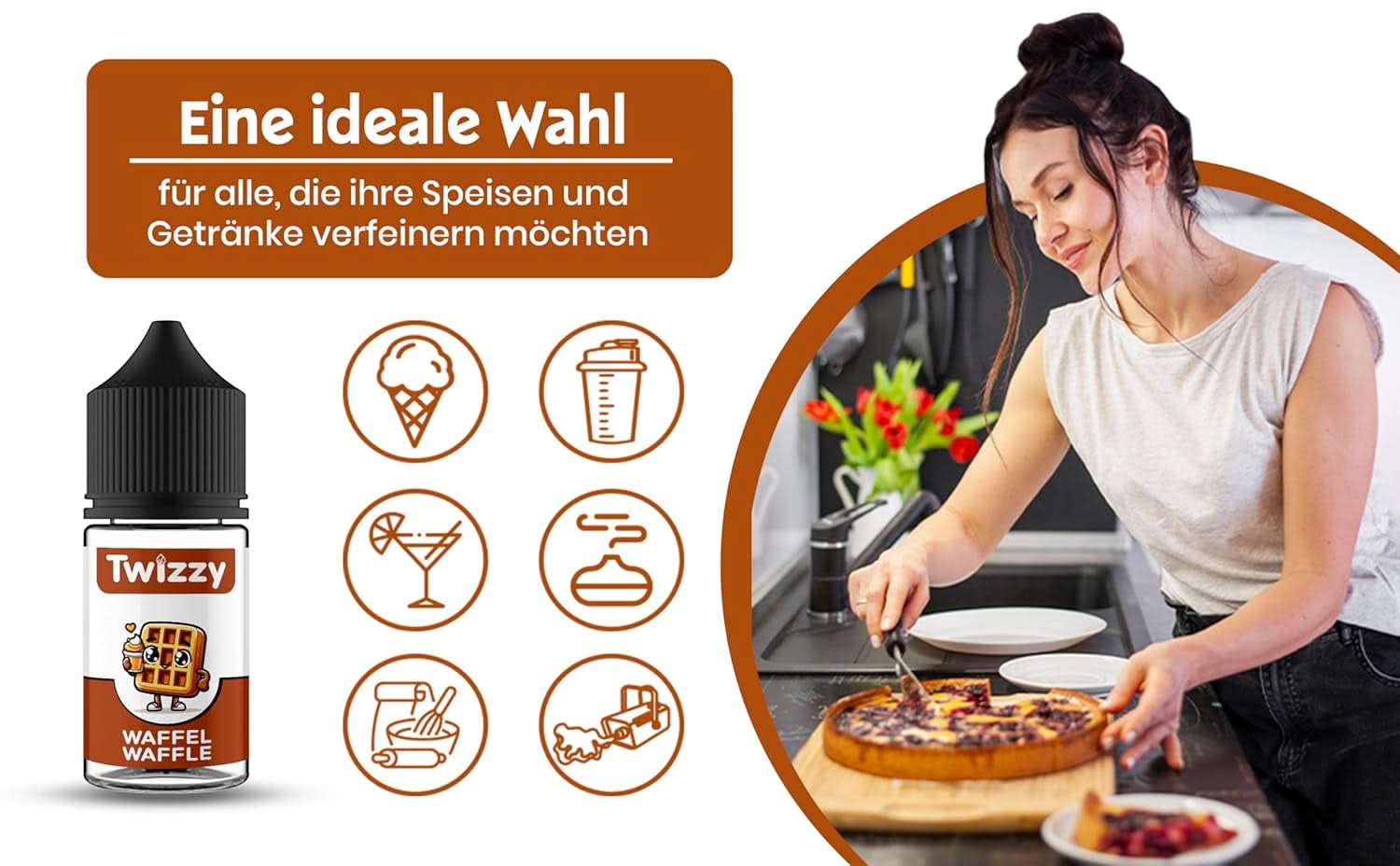 Twizzy Waffle Food Flavouring - 30 ml - Aromă intensă - Ideală pentru coacere Arome Naty Shop