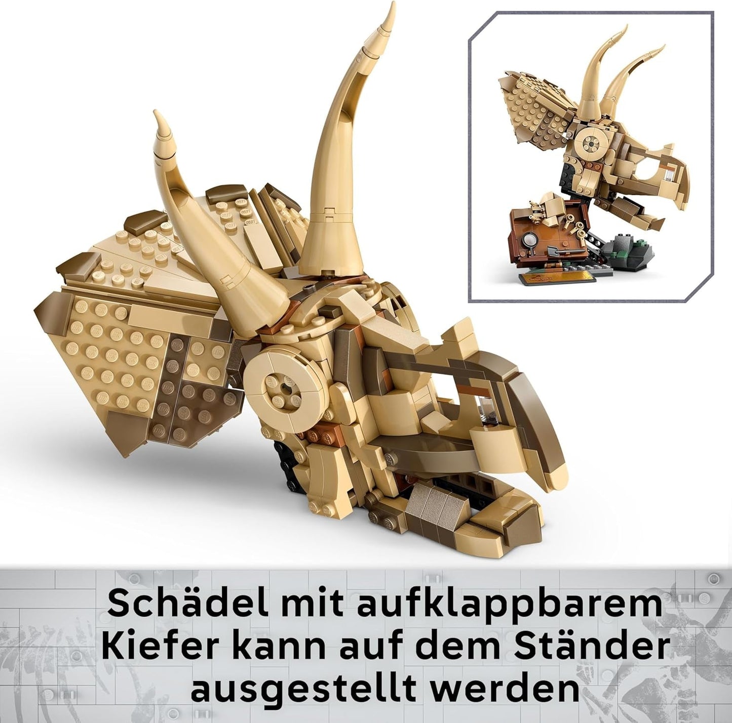 LEGO Jurassic World Dinosaur Fossils: Triceratops Skull Model, jucărie dinozaur pentru băieți și fete de la 9 ani, cadou pentru copii și fani Jurassic World 76969 Seturi de constructie Besuche den LEGO-Store