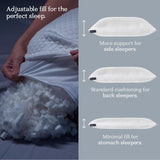 Dreamyblue Pernă premium pentru dormit - Umplutură din spumă de memorie mărunțită [loft reglabil] Husă lavabilă din bambus-won viscoză - Pentru laturi, spate și burtă glisante - Perne standard Naty Shop