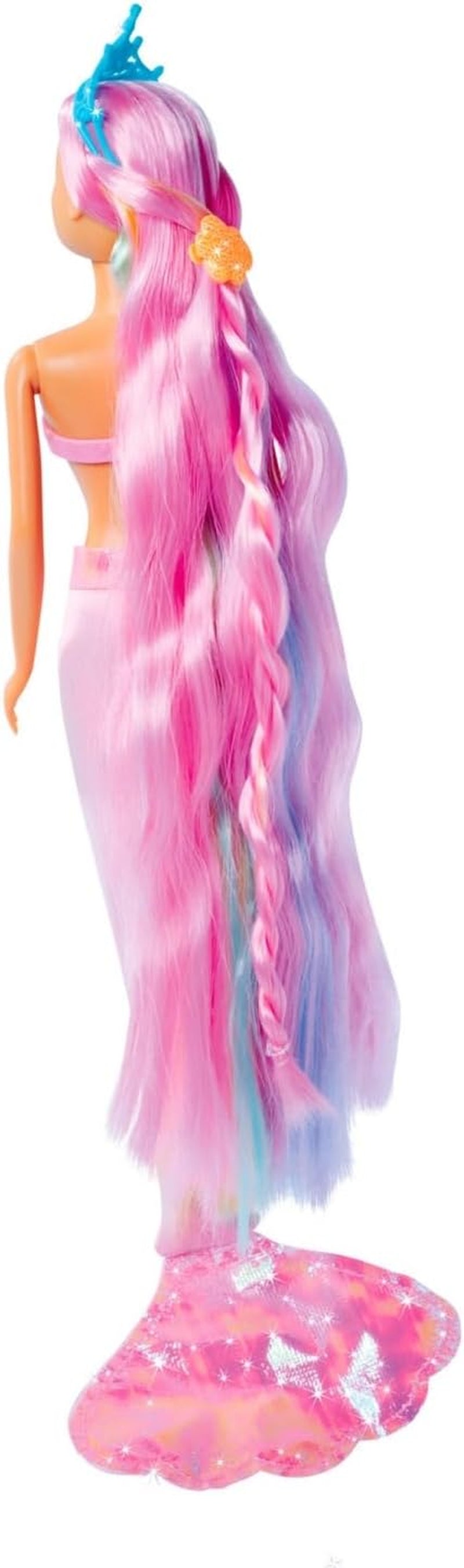 Simba 105733610 - Steffi Love Rainbow Mermaid, păpușă de îmbrăcat ca o sirenă curcubeu cu păr colorat, agrafe de păr, pieptene și aripioară detașabilă, păpușă de joacă 29cm, vârsta 3+ Papusi Naty Shop