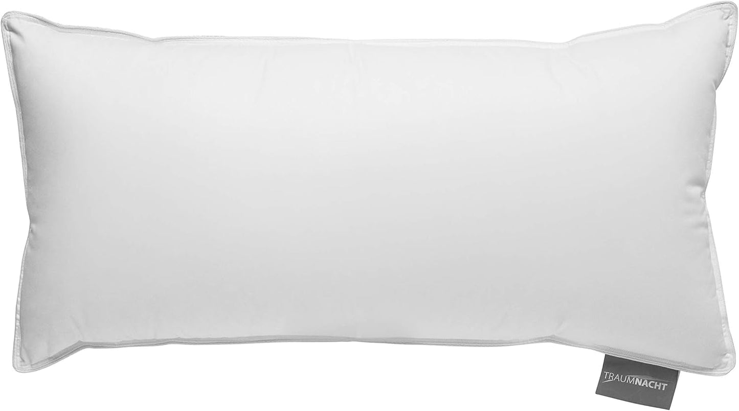 Pernă de puf Traumnacht comfort cu umplutură de puf de înaltă calitate și capac rezistent la puf din bumbac 100%, certificat Oeko-Tex, 80 X 80 cm, produs în conformitate cu standardul de calitate german Perne standard Naty Shop Pernă cu trei camere-40 X 80 1 bucată (1 pachet)