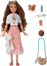 Păpușă Vaiana cu accesorii, 29 cm, 13 puncte de articulație, licențiată oficial de Jakks Pacific. Completă cu accesorii combinabile și un inel strălucitor cu Mickey!