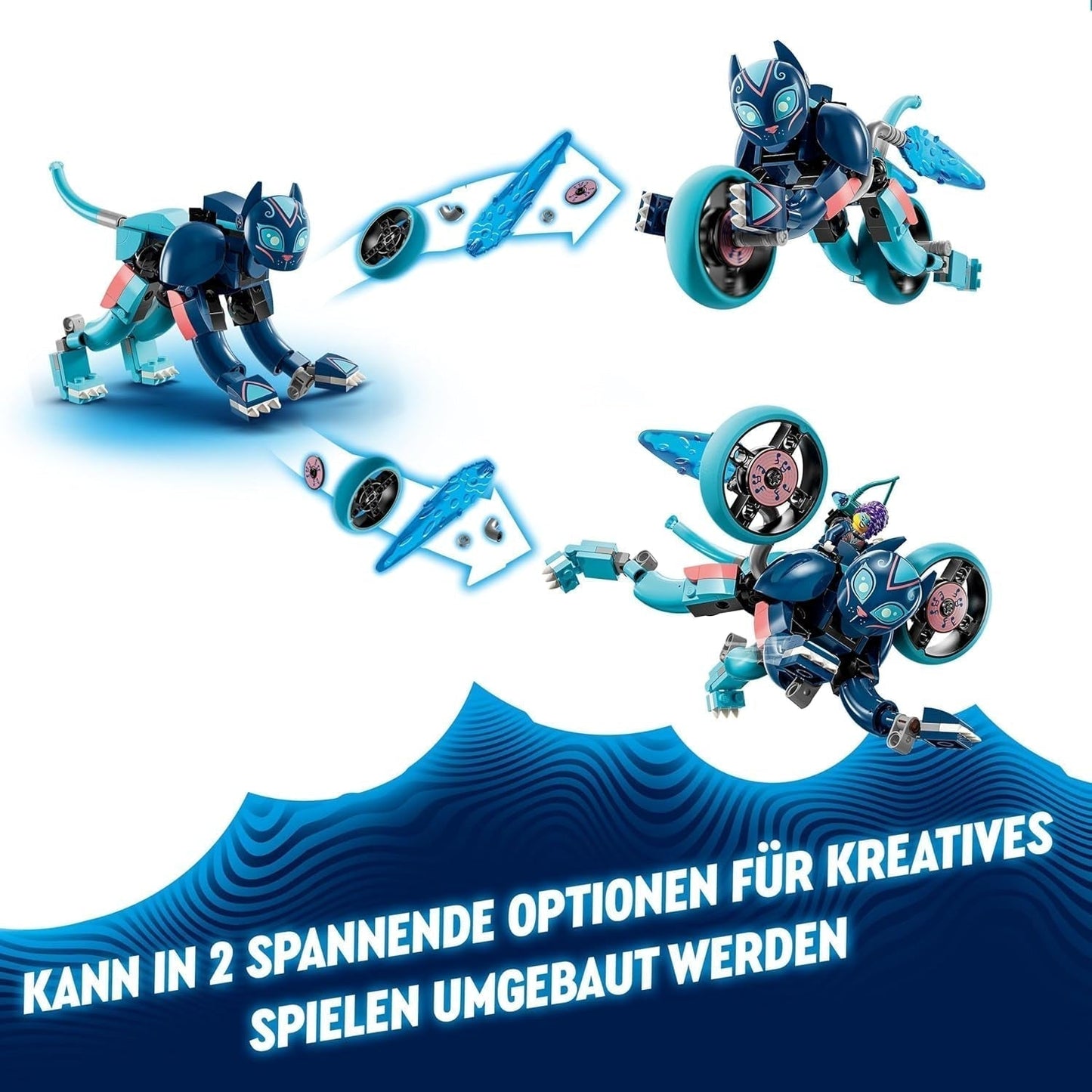 Motocicleta pisicii lui Zoey LEGO Dreamzzz 2 în 1, cadou pentru copii cu vârsta peste 7 ani, figurină de animale de reconstruit, motocicletă de jucărie, set de joacă fantezie pentru băieți și fete 71479 Seturi de constructie Besuche den LEGO-Store