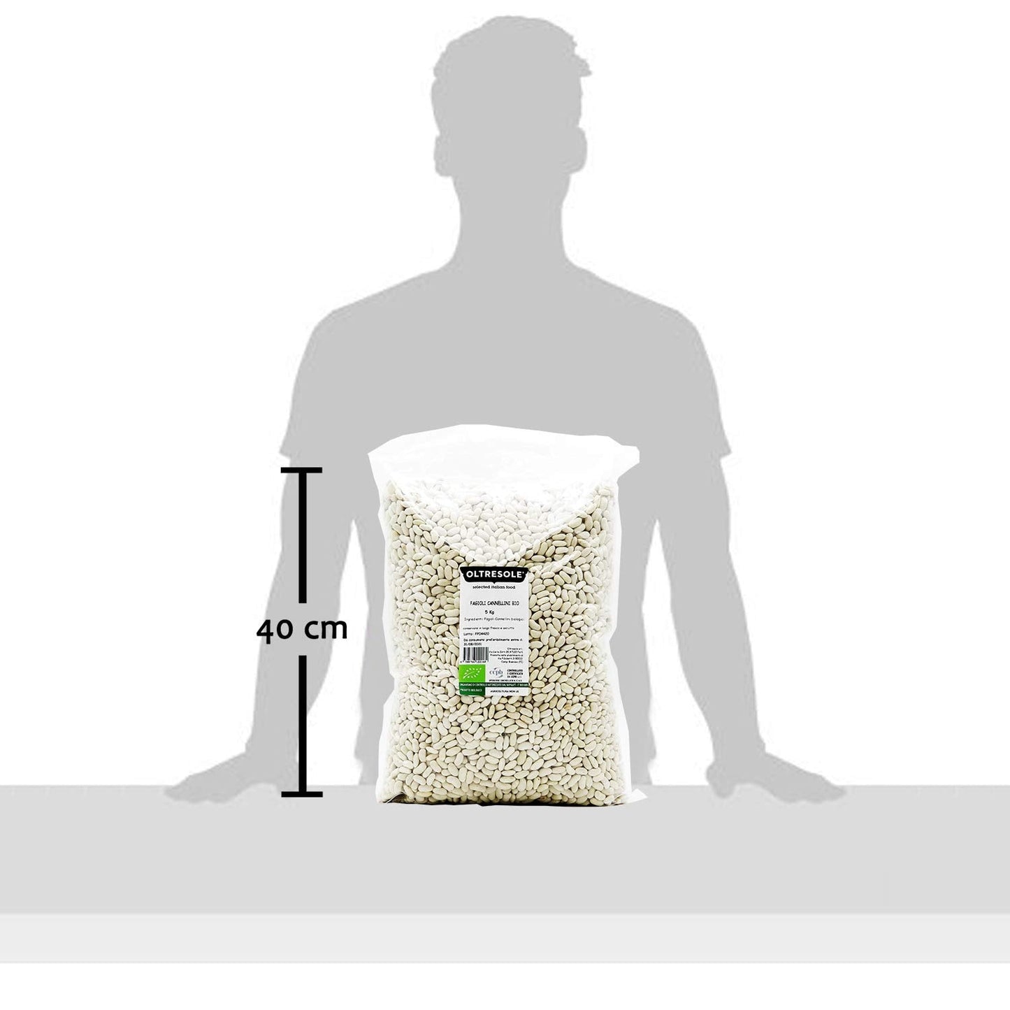 , Fasole bio-canellini 5 kg, leguminoase organice din cultivarea controlată, bogată în Cereale Naty Shop