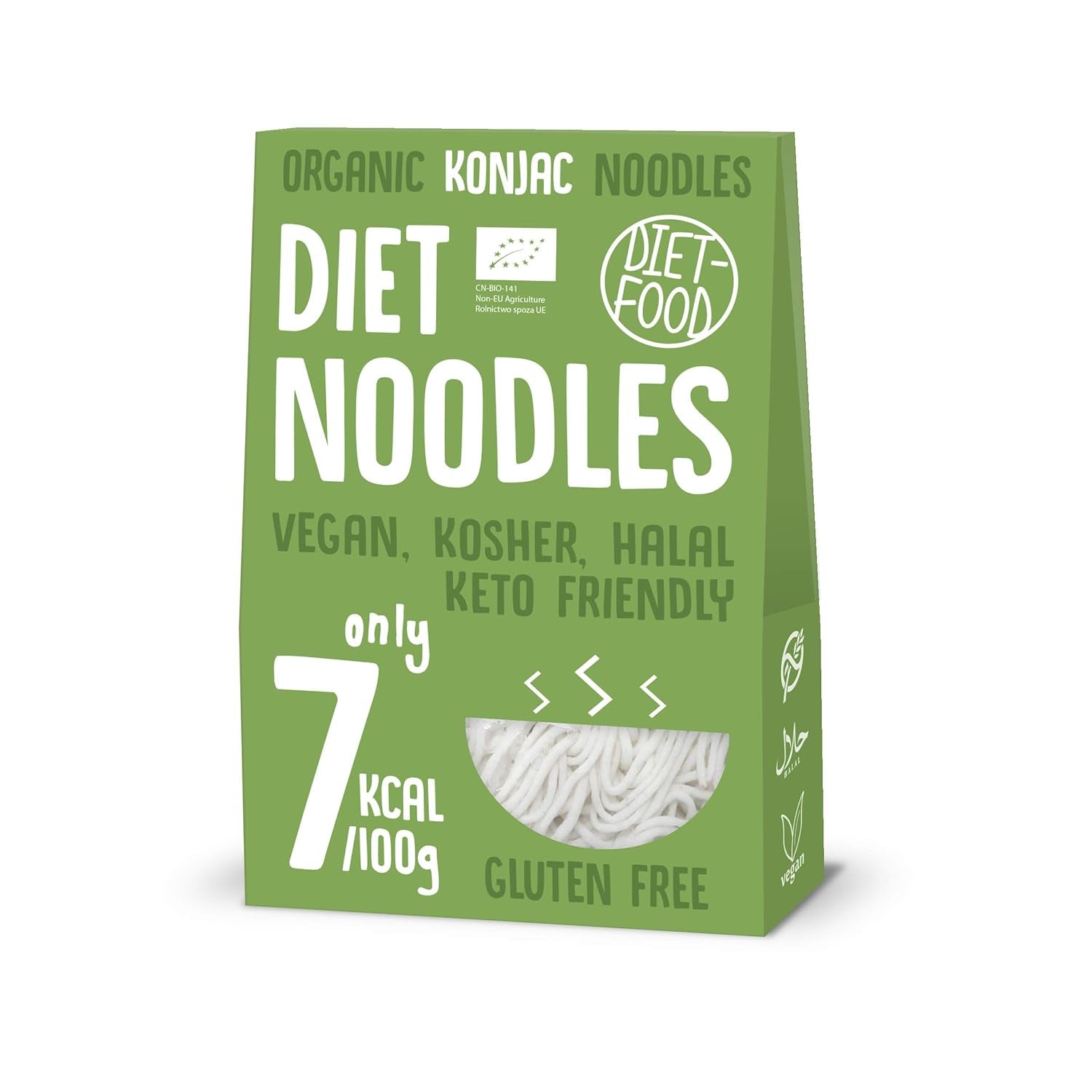 DIET-FOOD Orez instant organic Shirataki Konjac, cu conținut scăzut de carbohidrați, cu conținut scăzut de calorii, vegan, fără grăsimi, fără soia, fără gluten, keto-friendly, pentru slăbit, 300 de grame