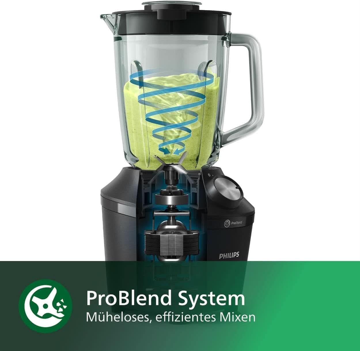 Philips Standmixer Und Smoothie Maker – 600W, 2-Liter-Becher, Homeid-App, 2 Geschwindigkeitsstufen + Impulsfunktion, Problend, Ice-Crush-Funktion (HR2291/41) Bucatarie Naty Shop