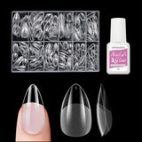 Unghii false scurte, model balerină, 500 bucăți, pentru lipire, 12 dimensiuni, unghii artificiale, scurte, cu gel moale, acoperire completă, vârfuri de unghii pentru unghii cu gel, scurte, S