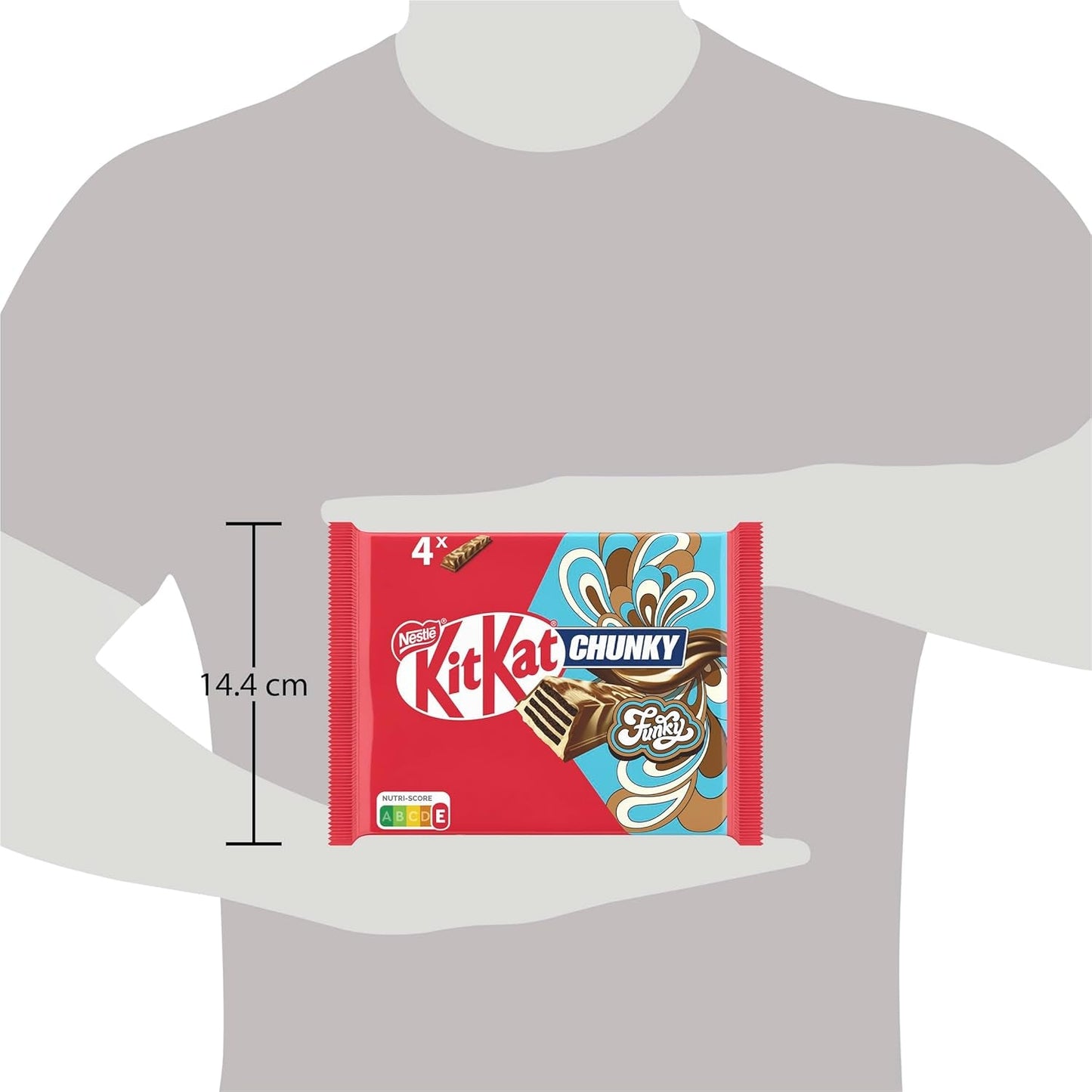 Nestlé Chunky Funky, napolitană crocantă în ciocolată cu lapte, pachet multiplu, pachet de 2 (4 x 40 g fiecare)