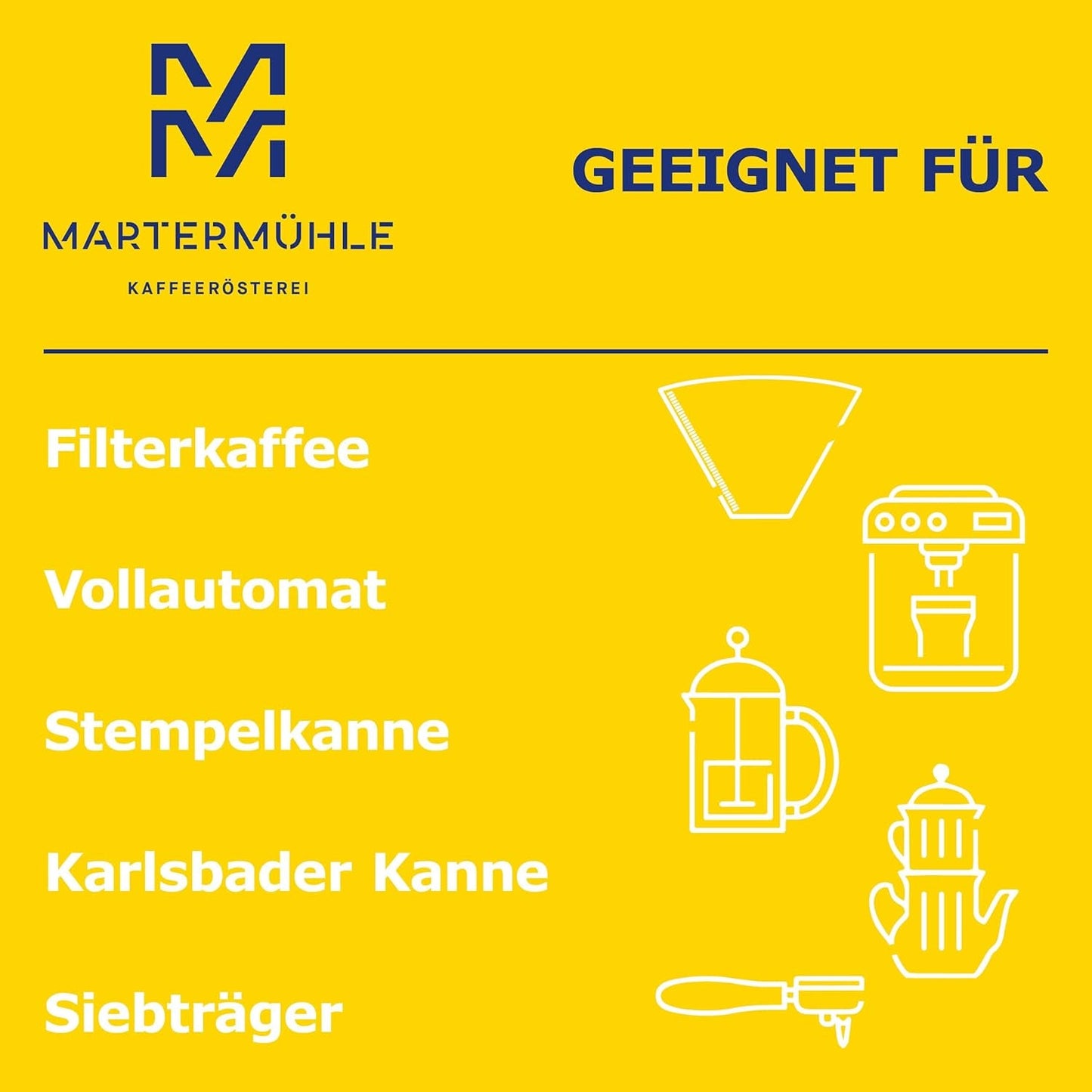 Martermühle Aßlinger Mischung Kaffeebohnen 1kg I Arabica I Aromen: Haselnuss, Leichte Würze, Schokolade I Ganze Kaffee-Bohnen schonend geröstet, säurearm