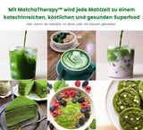 Matchatherapy 30+ | Ceai Matcha organic pudră | 60 g | Cu un conținut verificat de cel puțin 30 mg/g de catechină EGCG | Susține sistemul imunitar și nivelul de energie | Calitate ceremonială | Ceai verde din Japonia
