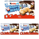 Kinder Happy Hippo Hazelnut – Specialitate crocantă de napolitane cu lapte și cremă de alune – Dulciuri pentru Carnaval și Mardi Gras – 1 pachet conținând 5 batoane individuale a câte 20,7 g fiecare