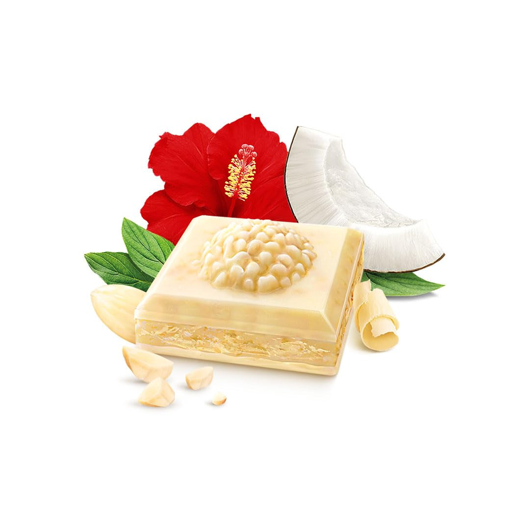 Baton de ciocolată Ferrero Raffaello – Cadou de Ziua Îndrăgostiților pentru el și ea – Ciocolată albă cu cremă de cocos și migdale – 1 baton de ciocolată x 90g