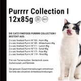 Catz Finefood Purrrr Collection I - Hrană umedă monoproteinică pentru pisici - fără cereale, fără zahăr, hipoalergenică - conținut ridicat de carne - Hrană umedă pentru pisici multipack - în pliculețe, 85 g (12 pachete)