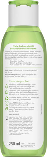 Lavera, Gel de duș răcoritor cu lămâie verde organică, 250 ml Duș și baie Naty Shop
