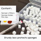 100 Stück Nail Art Schwamm Mit Metallgreifer, Sponge Brush Applikator, Sponge Nagel Pinsel, Nageldesign Zubehör Schwammpinsel, Verwendet, Um Eine Vielzahl Von Gradient Nail Art Patterns Zu Erstellen